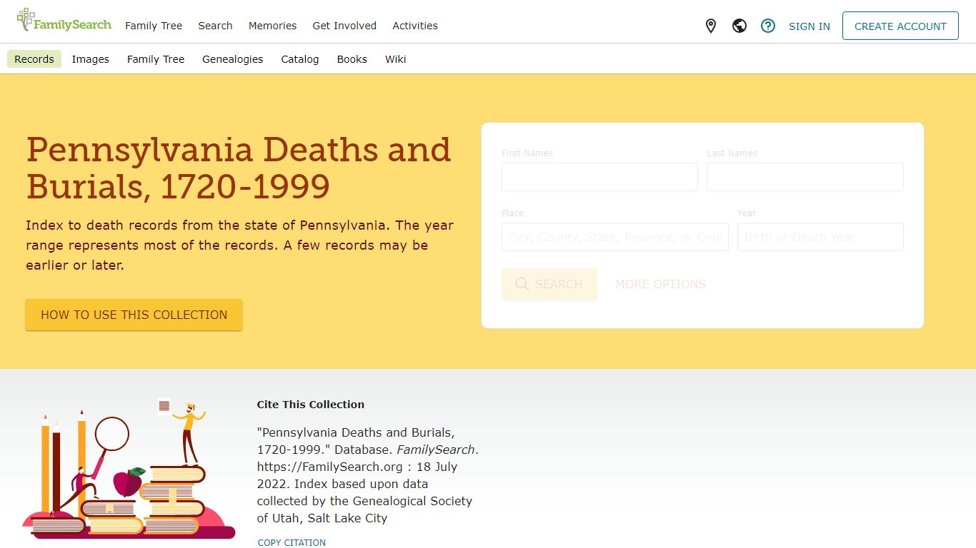 Pennsylvania Deaths and Burials, 1720-1999 • FamilySearch